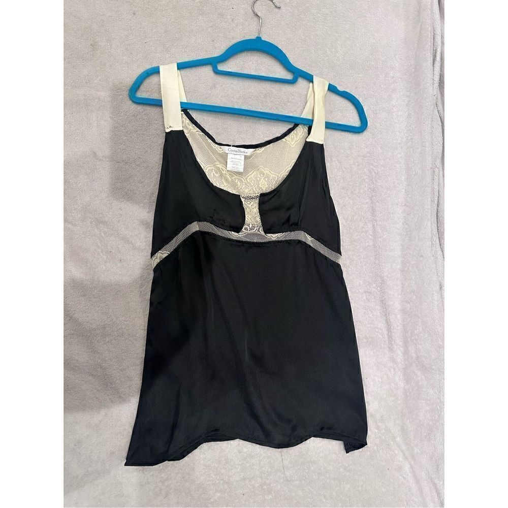 Costa Blanca cream and black tank top women’s size M
